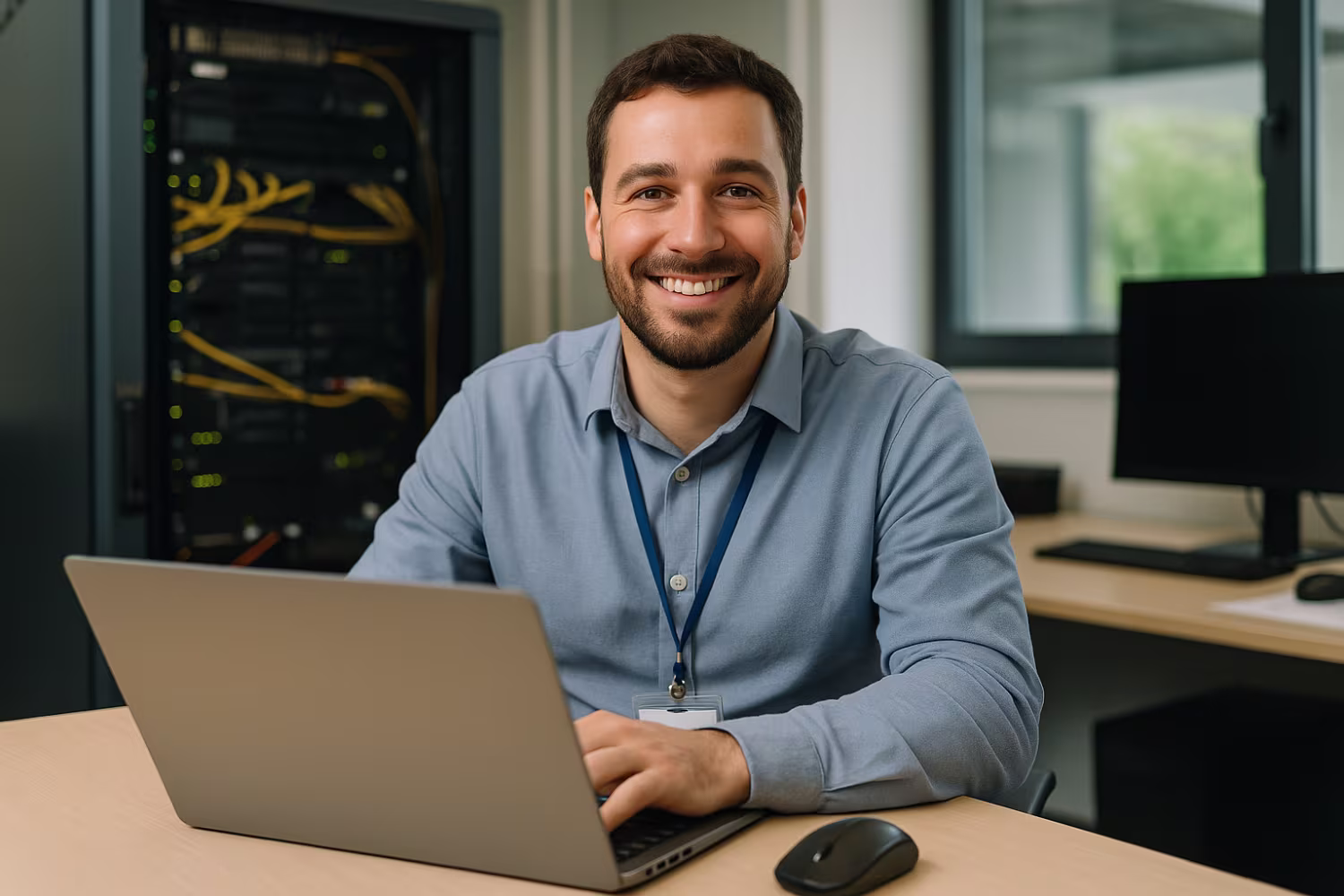 Friendly outsourced IT support technician