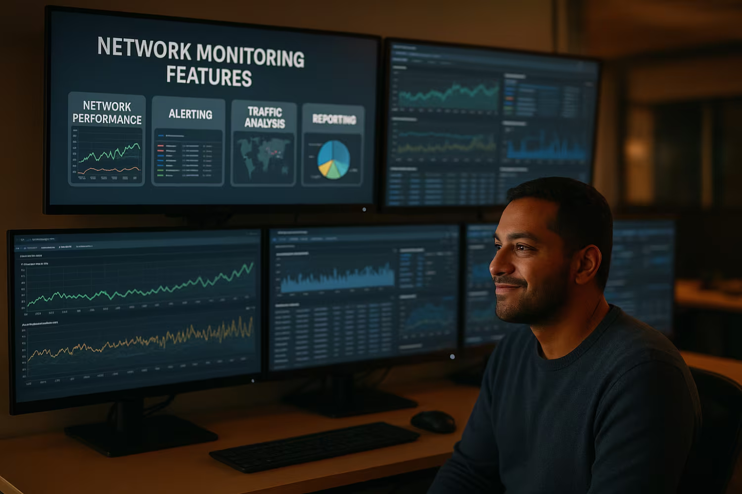 Diverse individual using network monitoring tools