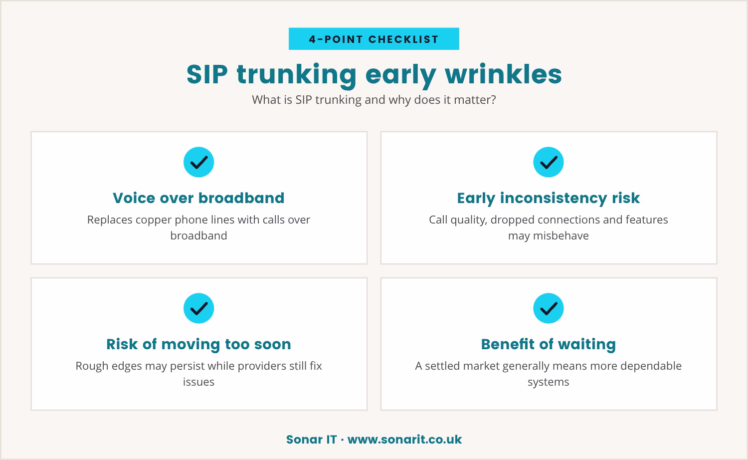 Checklist: SIP trunking early wrinkles