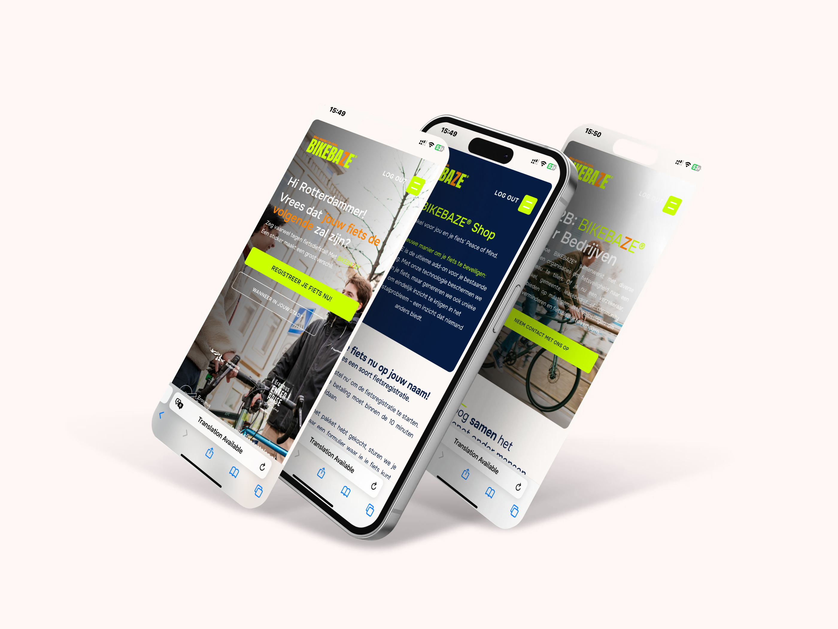 BIKEBAZE platform op mobiel