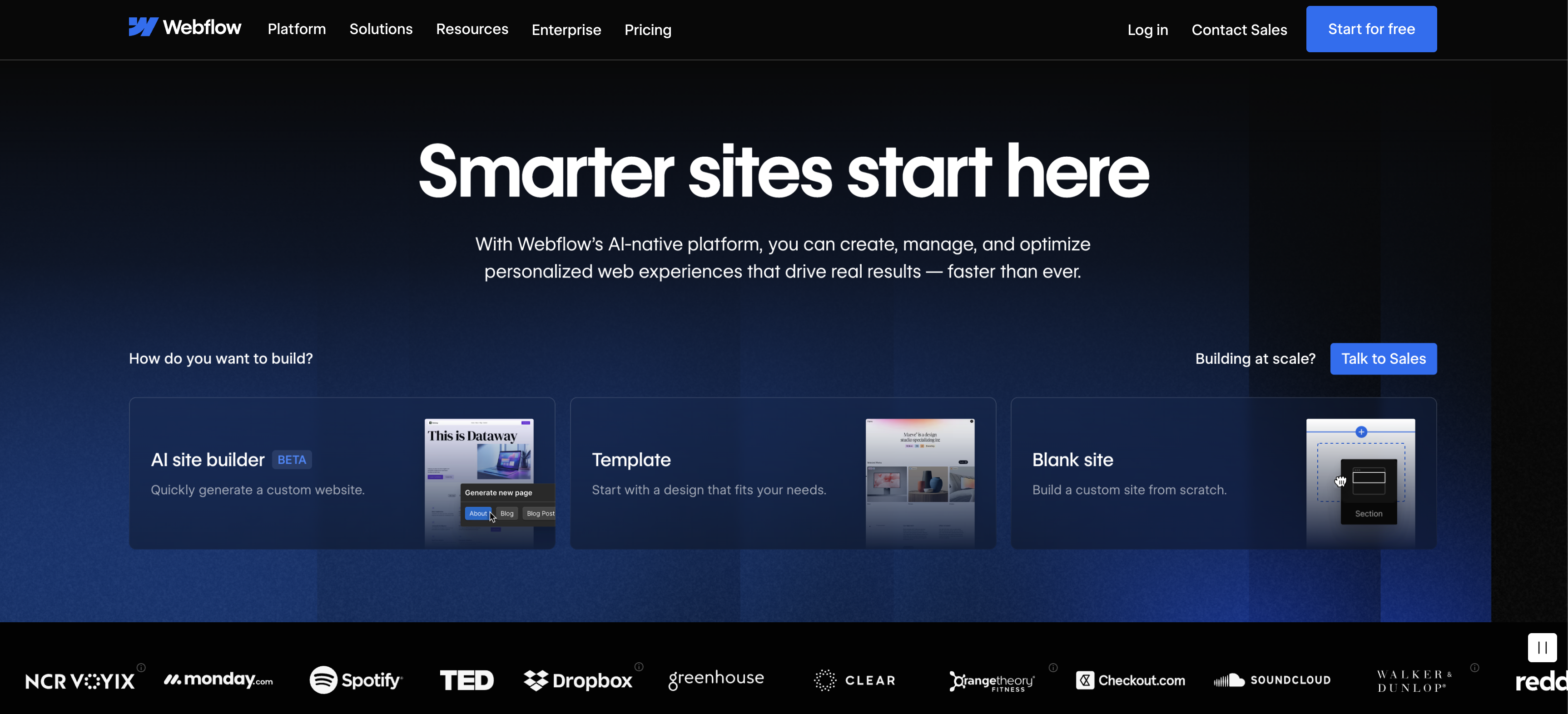 Webflow website screenshot