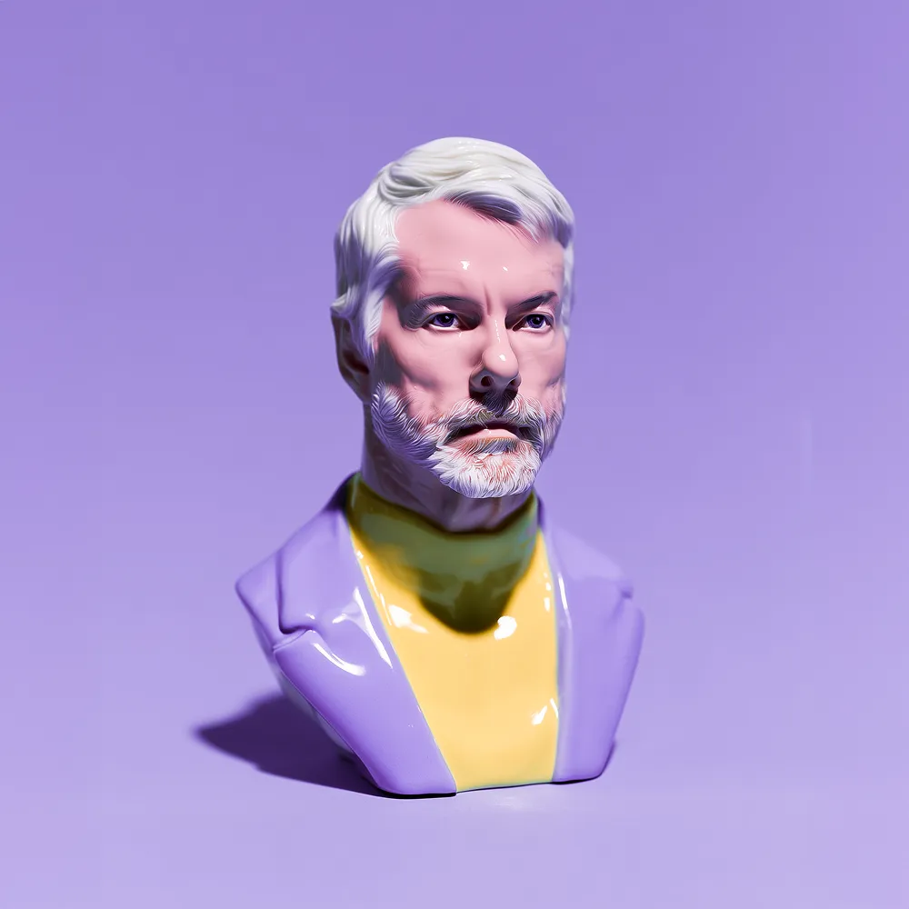 A statue of Michael Saylor