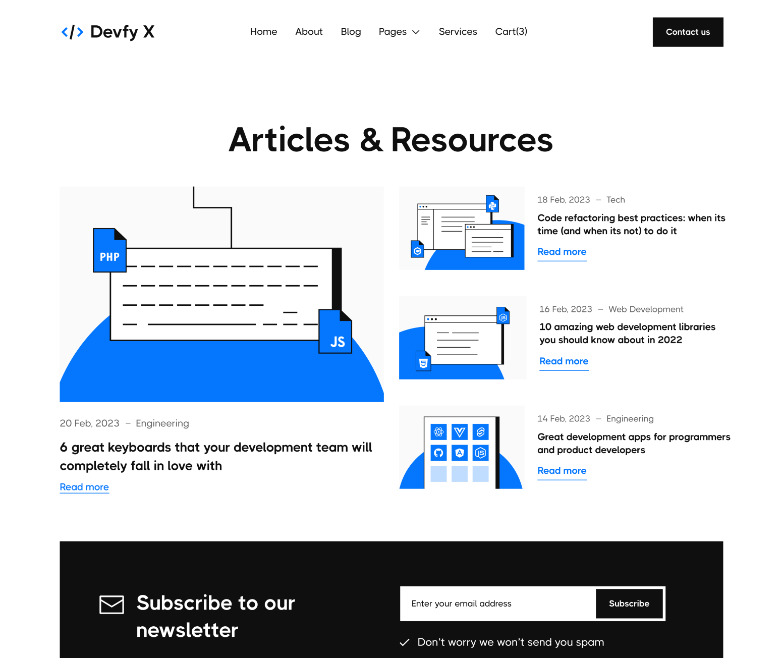 Devfy X - Blog Main Page - Development Agency Webflow Template