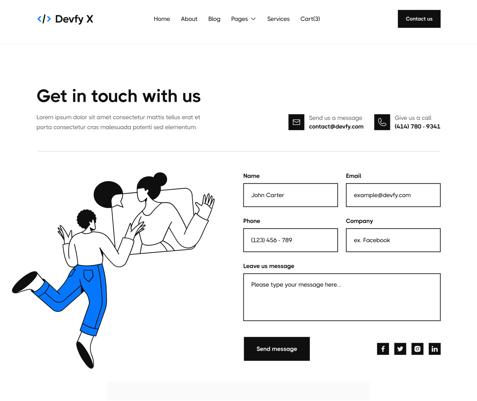 Devfy X - Contact V3 Main Page - Development Agency Webflow Template