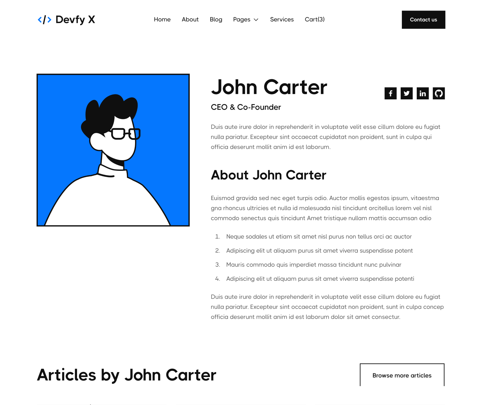 Devfy X - Team Member Main Page - Development Agency Webflow Template