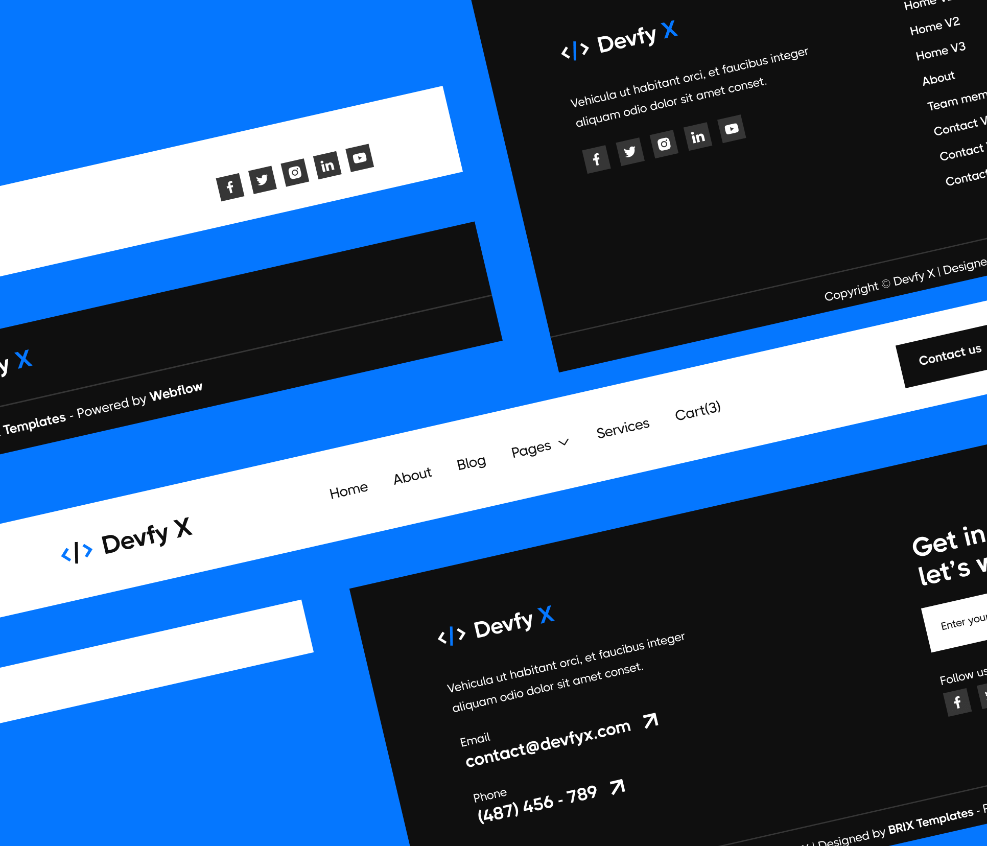 Devfy X - 3 Headers And Footer - Development Agency Webflow Template