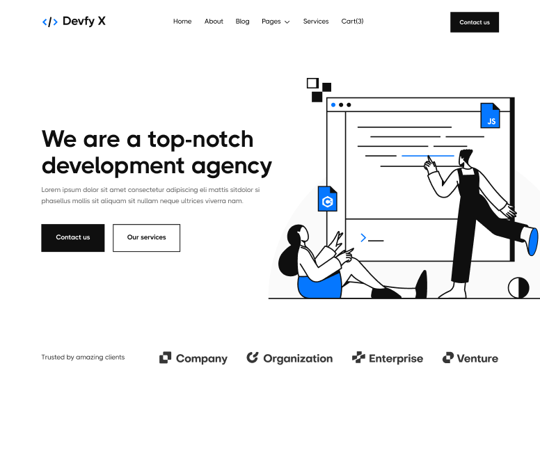 Devfy X - Home V1 Main Page - Development Agency Webflow Template