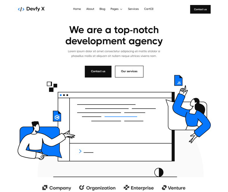 Devfy X - Home V2 Main Page - Development Agency Webflow Template