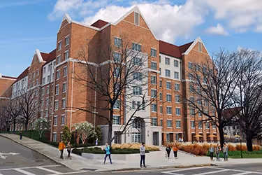 An artist’s rendering shows the exterior of the future residential community that will be built along Andy Holt Avenue.