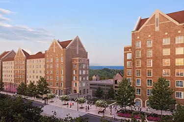 An artist’s rendering shows the future residential community being built between Caledonia and Terrace Avenues.