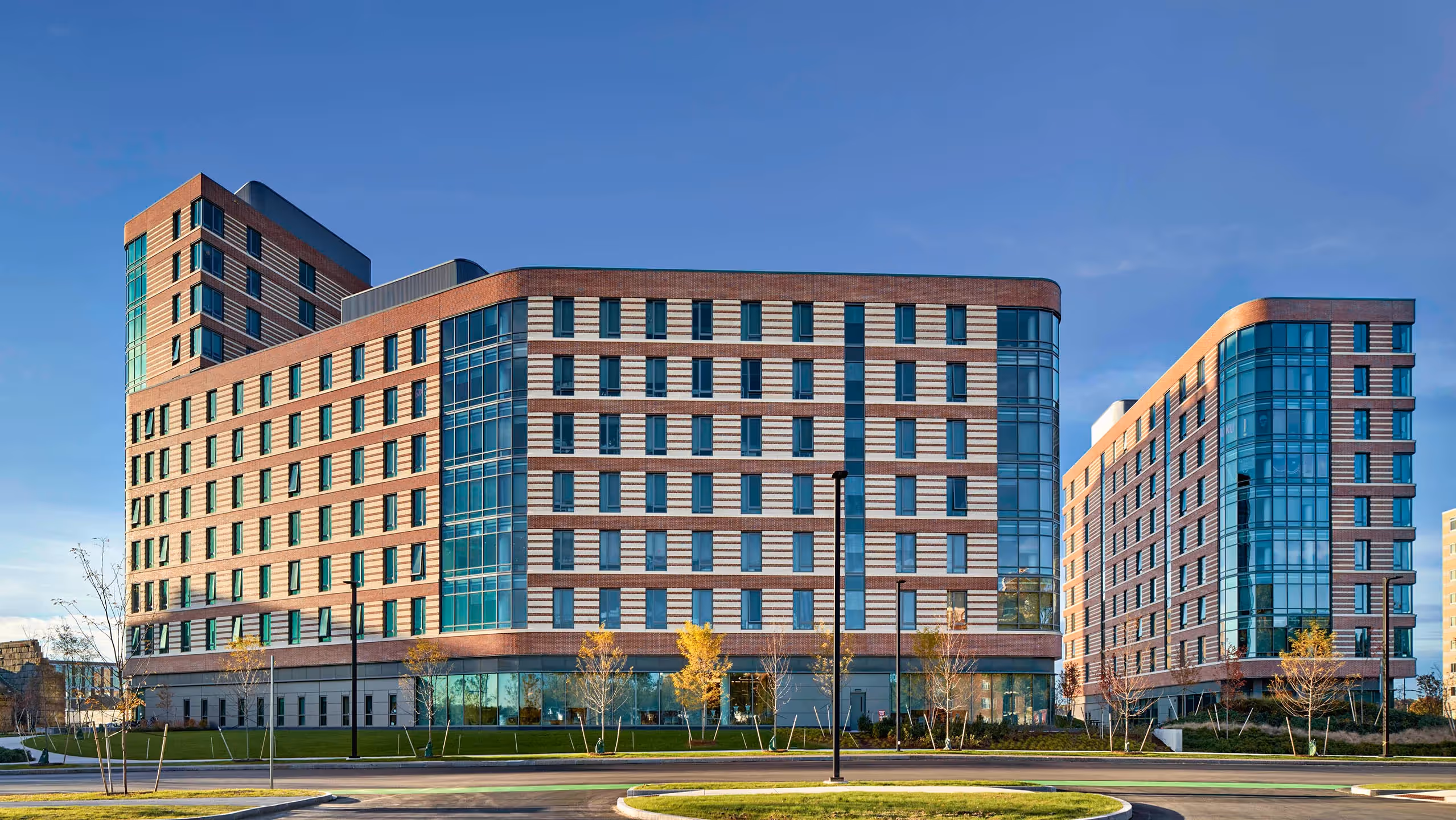 Exterior view of UMass Boston building