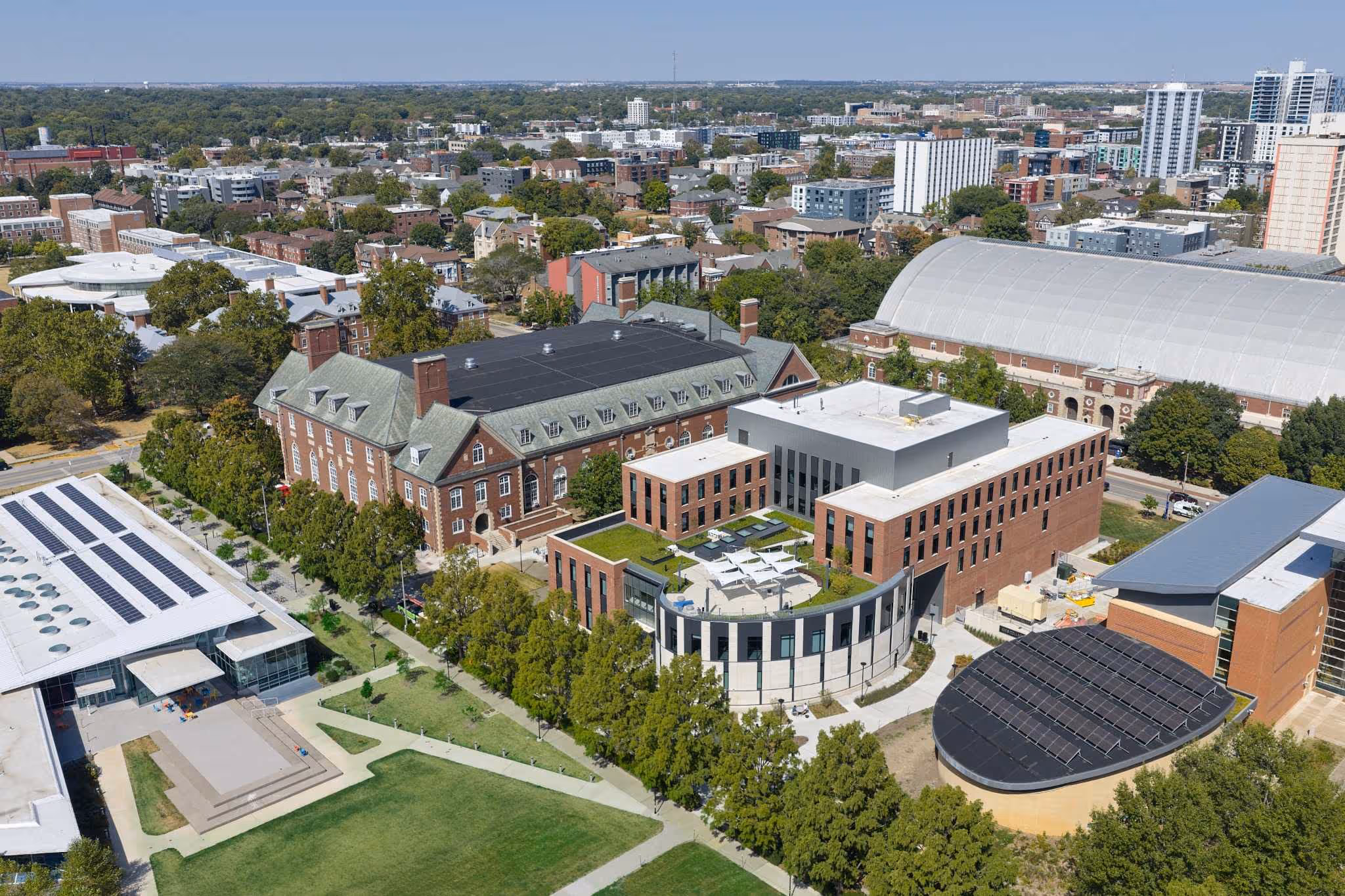 A picture taken from the top of the university campus
