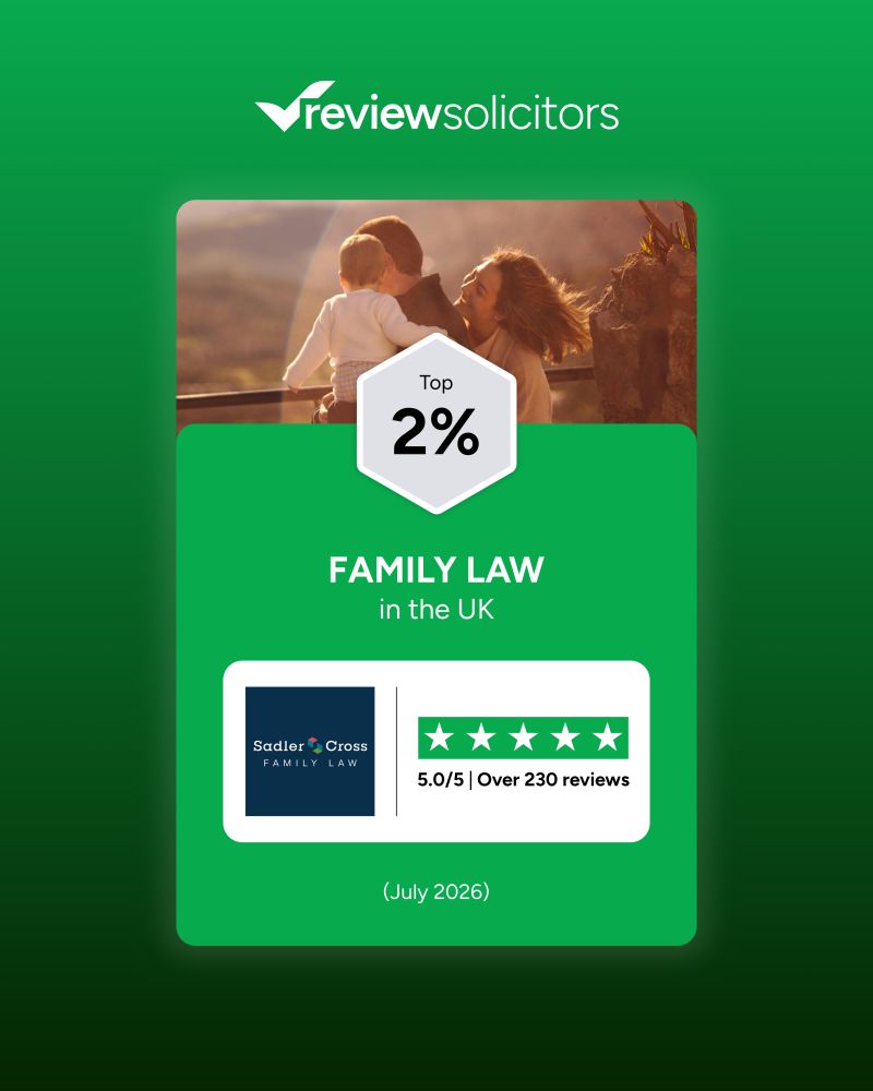 Sadler Cross Family Law recognised by ReviewSolicitors for client feedback
