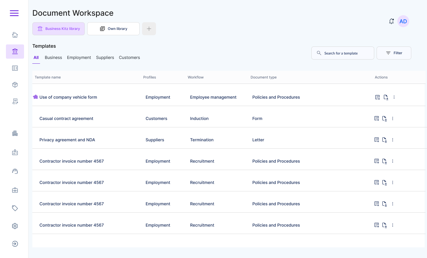 Document workspace image