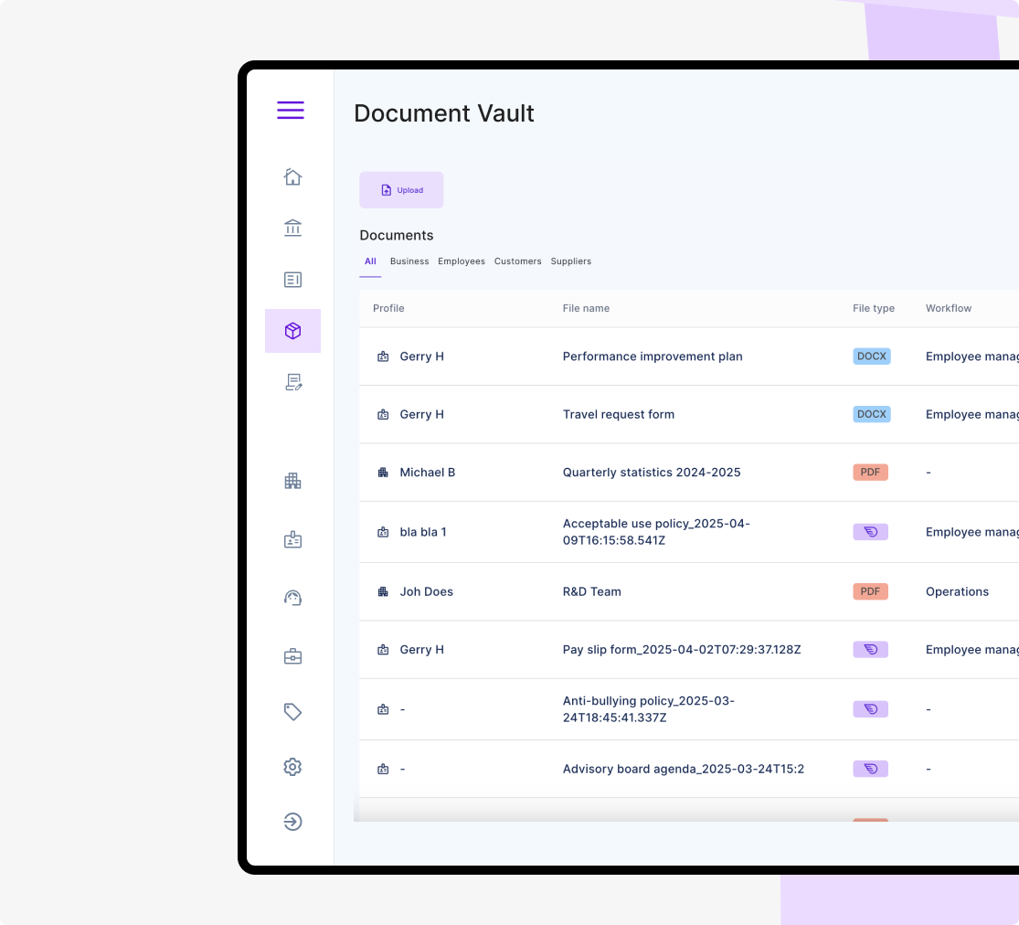 document vault screenshot
