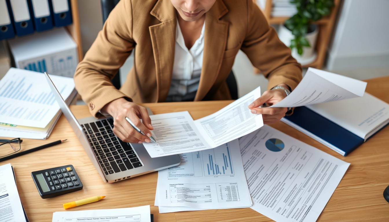 A professional reviewing financial and legal documents at a desk, representing the due diligence process involved in assessing private companies.