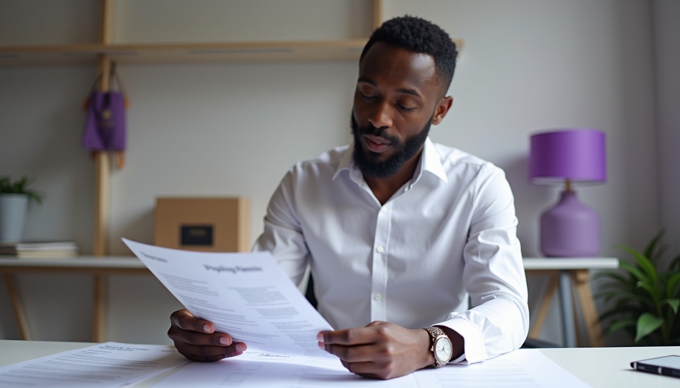 A professional reviewing proof of identity documents before applying for a TFN via the Australian Taxation Office website.