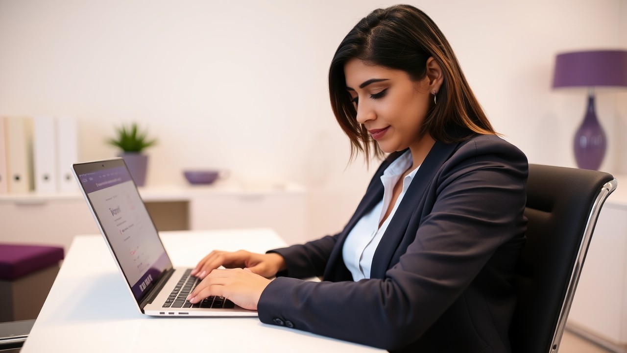 A diverse group of professionals (Black female, Caucasian female, Middle Eastern male, white male) reviewing documents for a workplace audit in a modern, minimalist office.