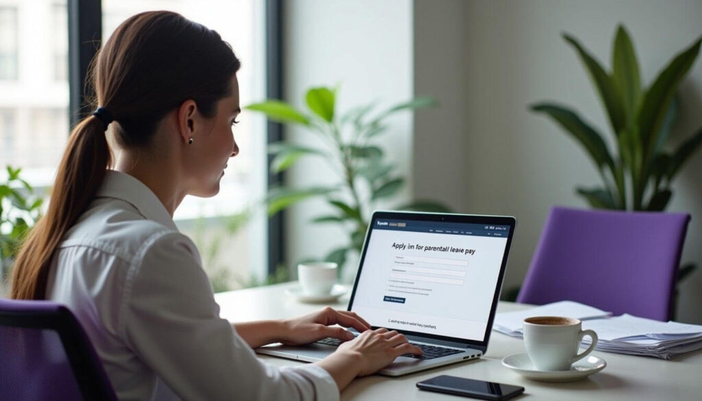 A professional applies for parental leave pay online artwork