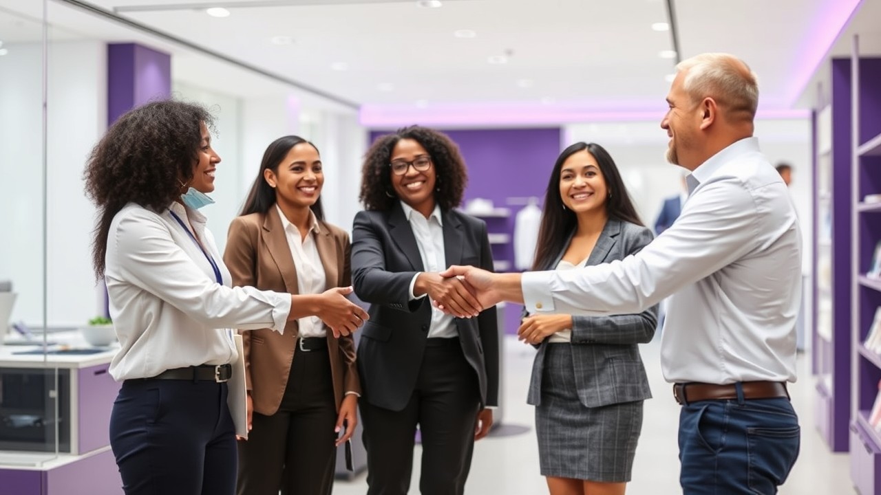 A diverse group of employees working around a desk, collaboratively solving problems and exemplifying the formation of implied contracts in an employment setting. The image reflects the mutual obligations and understanding that occur in the workplace, even without written agreements.