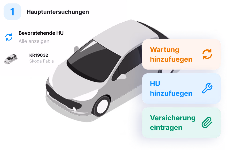 FleetOnAir App: Fahrzeugkosten, Wartungstermine und Fahrzeugdokumente