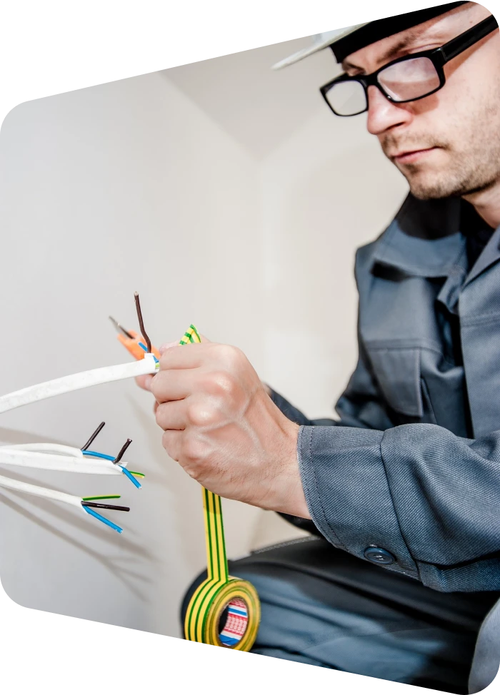 Electrician is working
