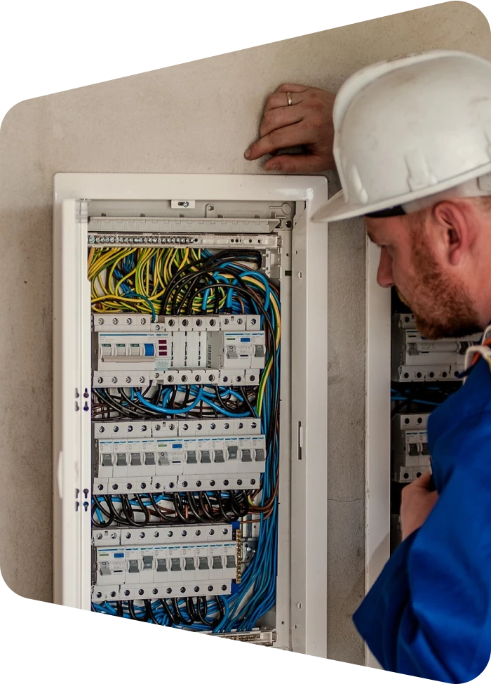 Electrician is working