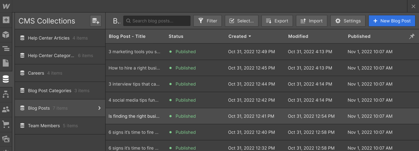 CMS Collection - Consultflow X Webflow Template