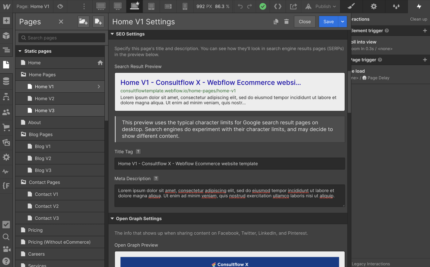 SEO - Consultflow X Webflow Template