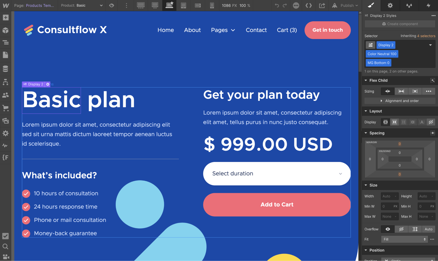 Ecommerce Page - Consultflow X Webflow Template