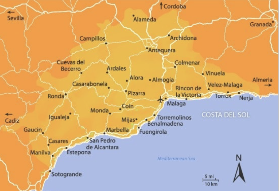 Waar wij actief zijn aan de Costa del Sol, complete regiogids voor verhuurders
