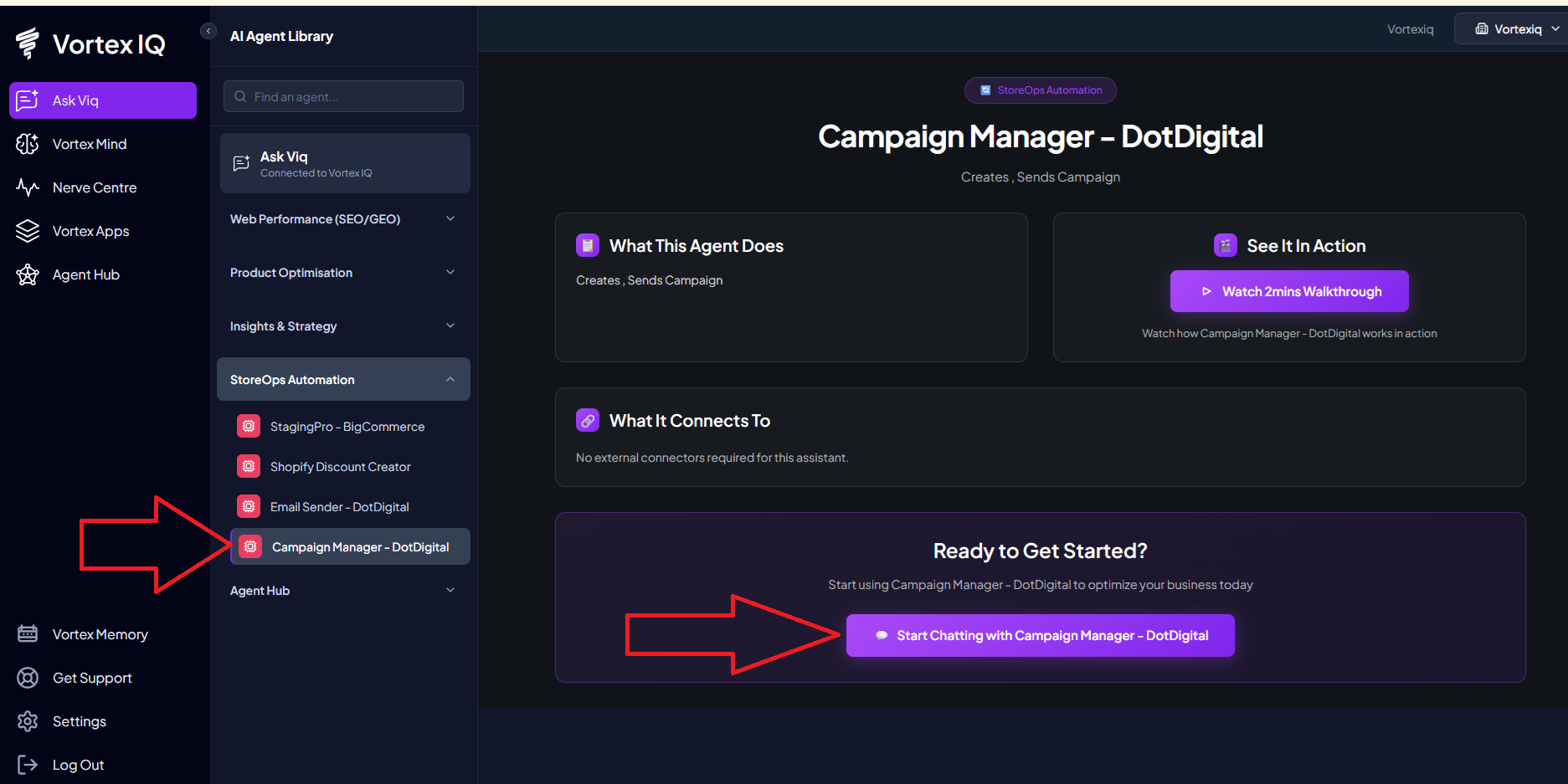 Ask Viq Dotdigital agent