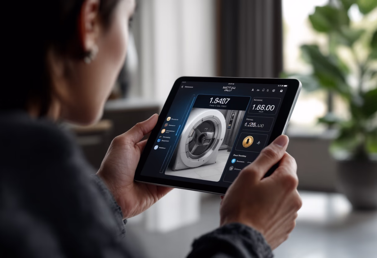 image of secure digital vault (for a blockchain and cryptocurrency)