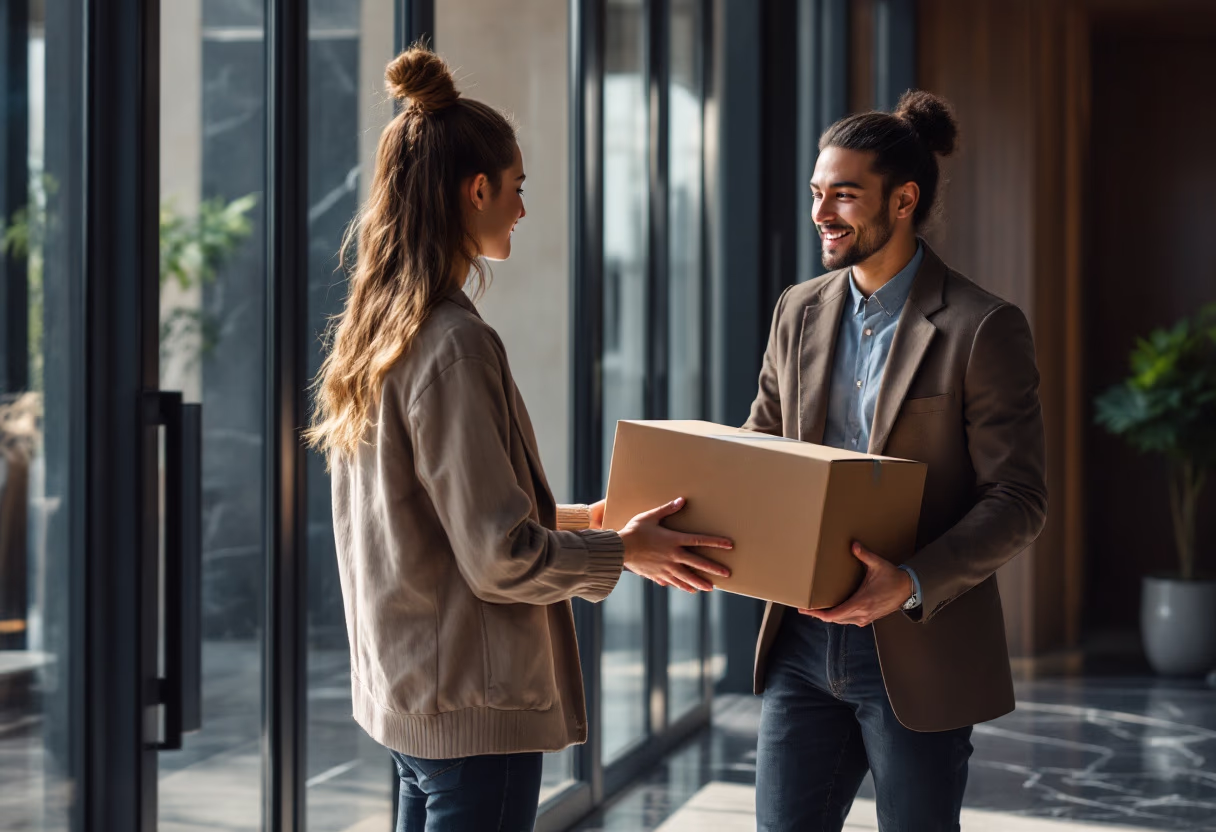 image of customer receiving a delivery