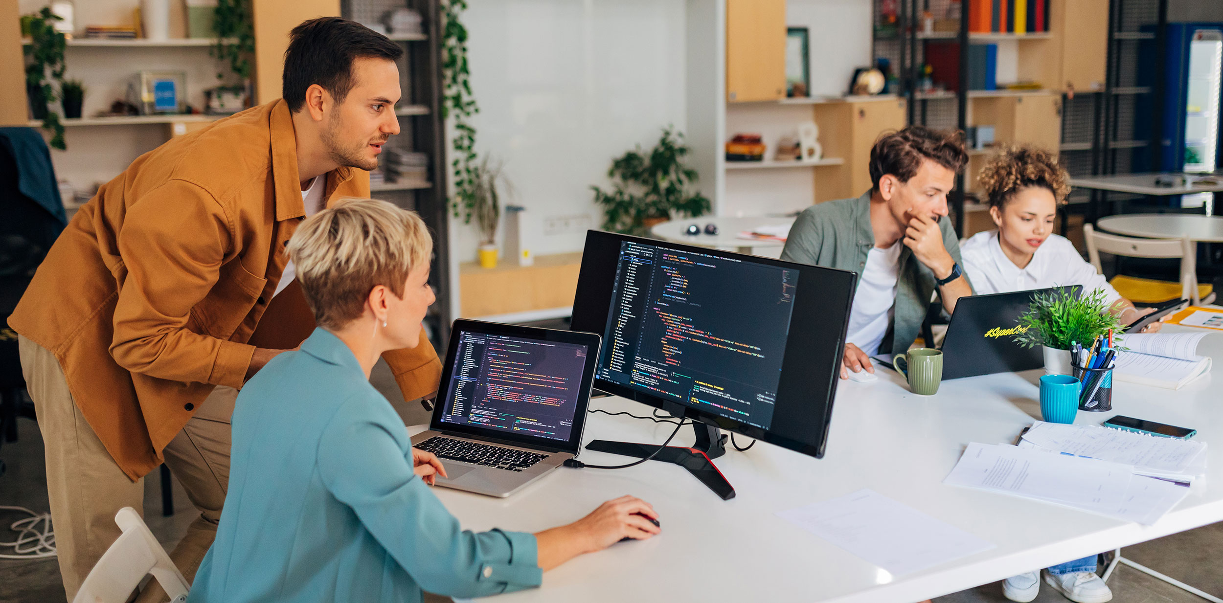 IT Support person helping a client