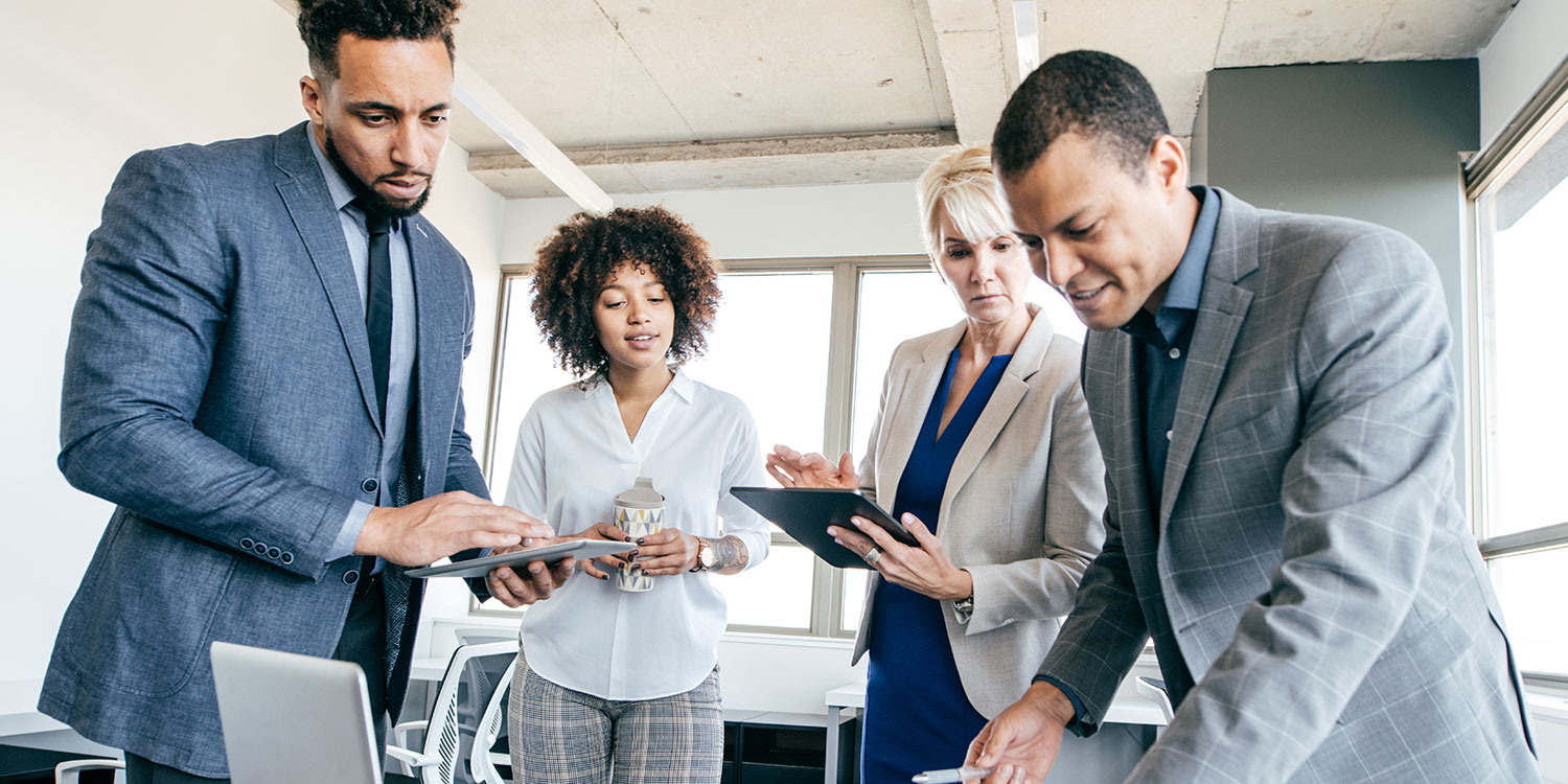 Start up business having a meeting about IT support