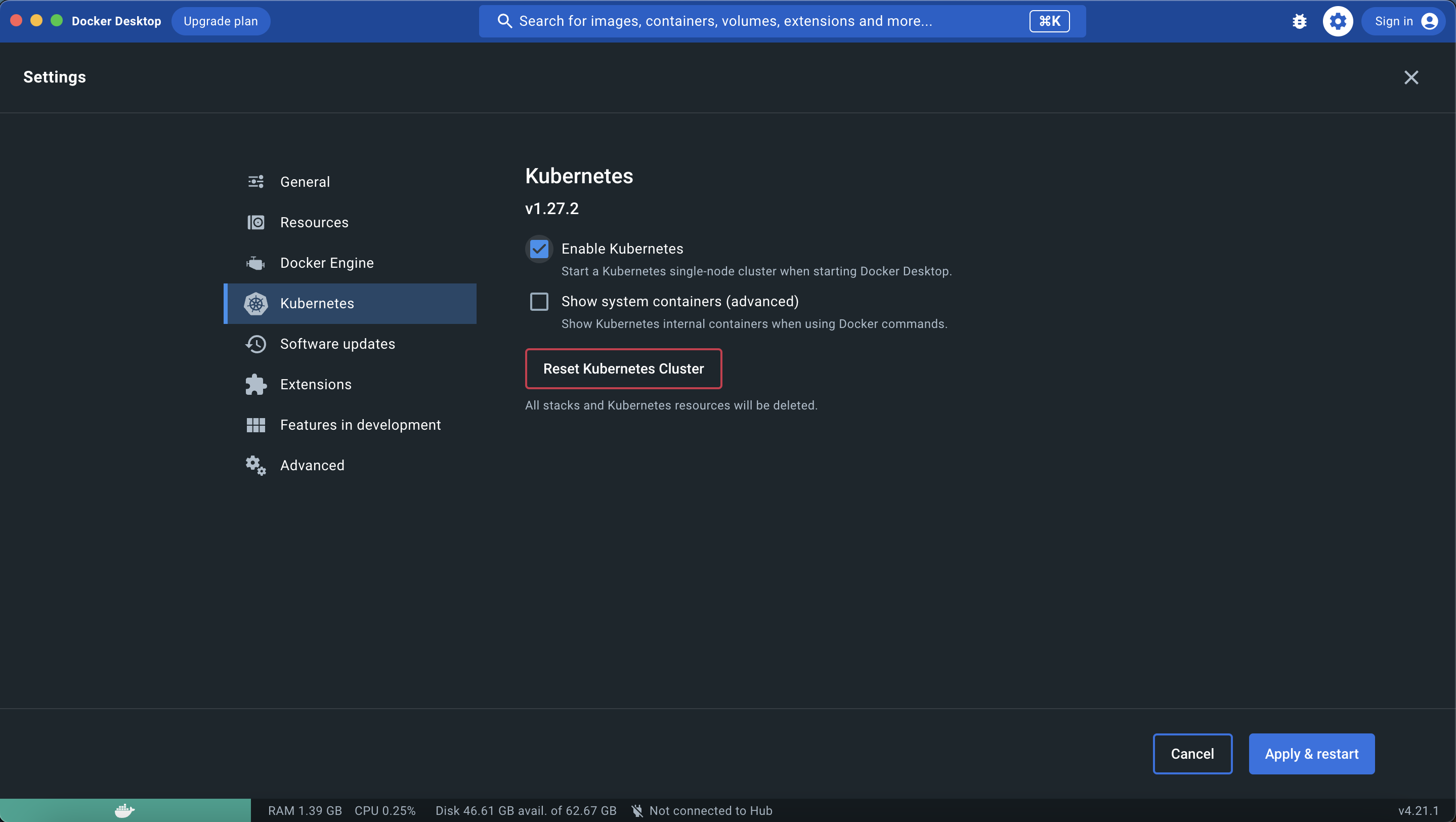 Deploying a Kubernetes cluster using Docker Desktop