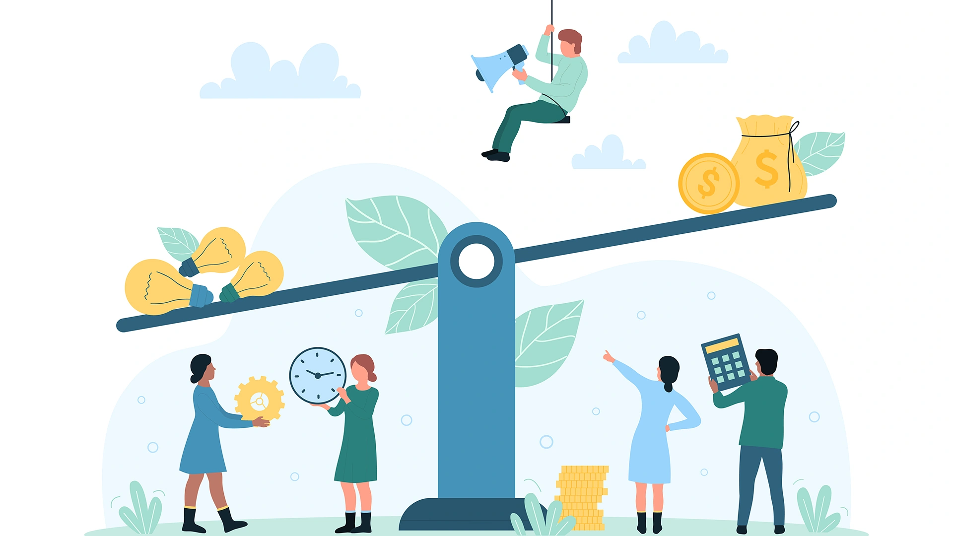 Visualizing the key metrics for video generation: time, money, and ideas.