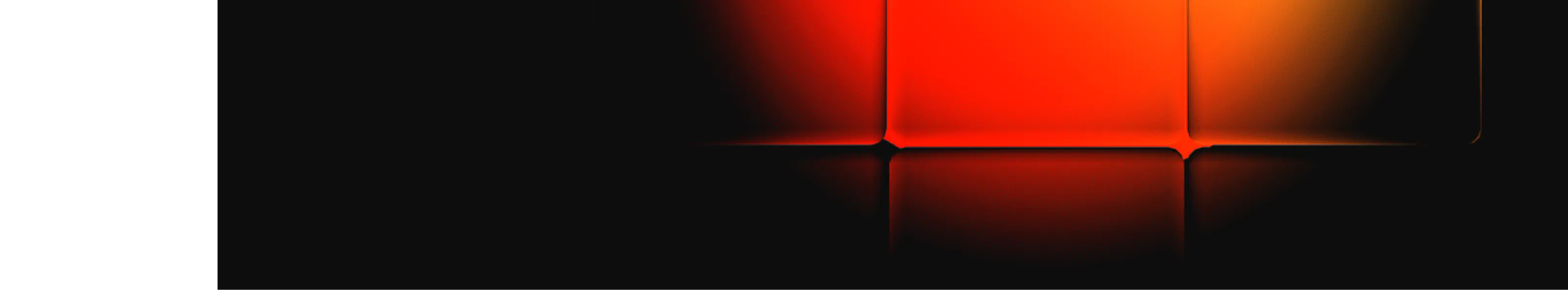 Abstract dark background with glowing red-orange rounded squares and their reflections.
