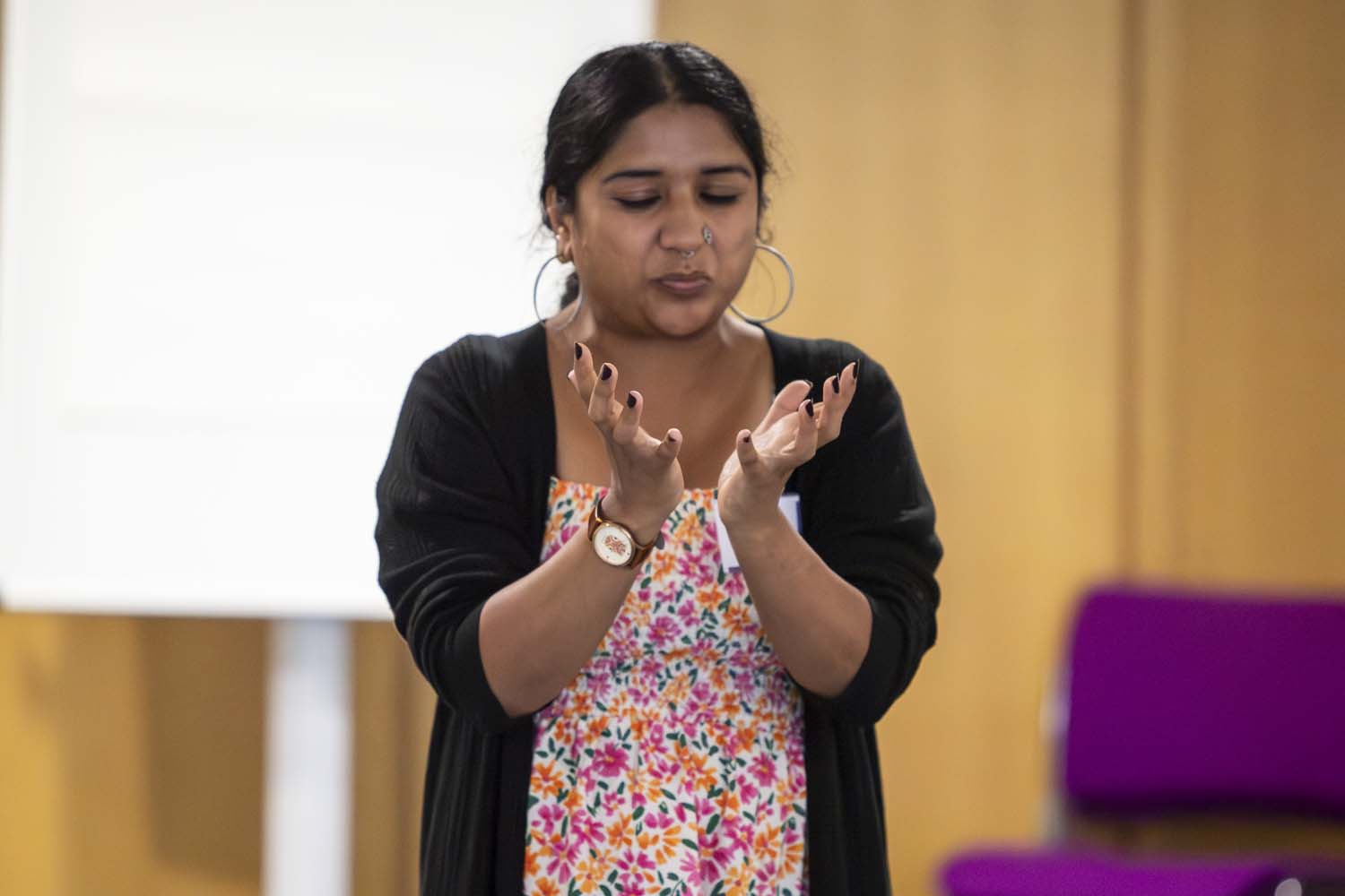Workshop speaker woman