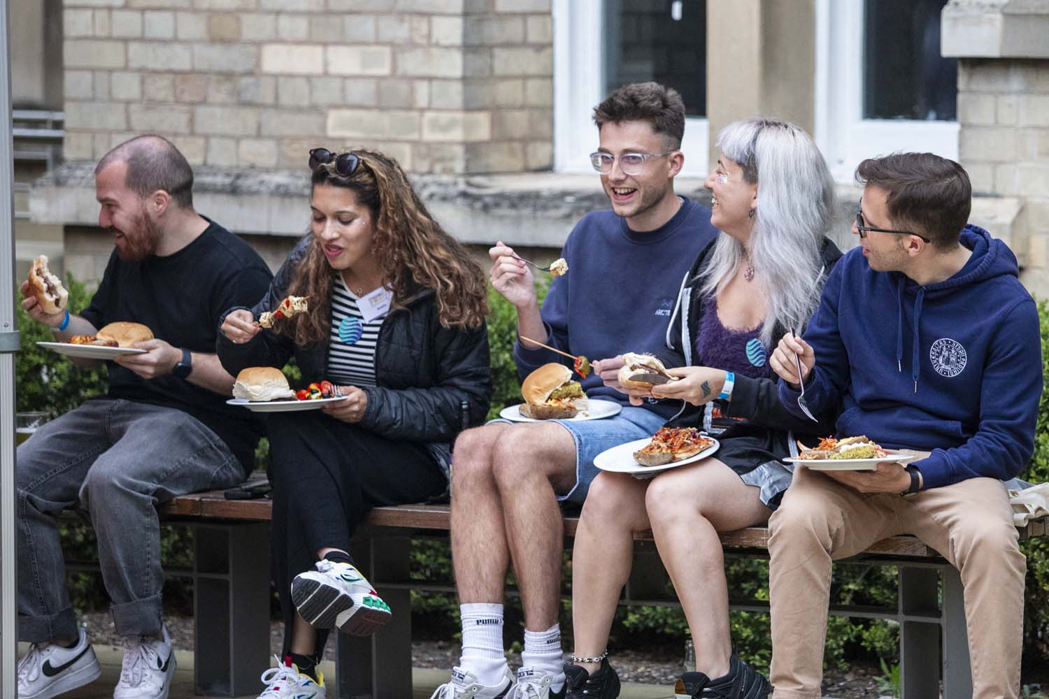 BBQ group eating