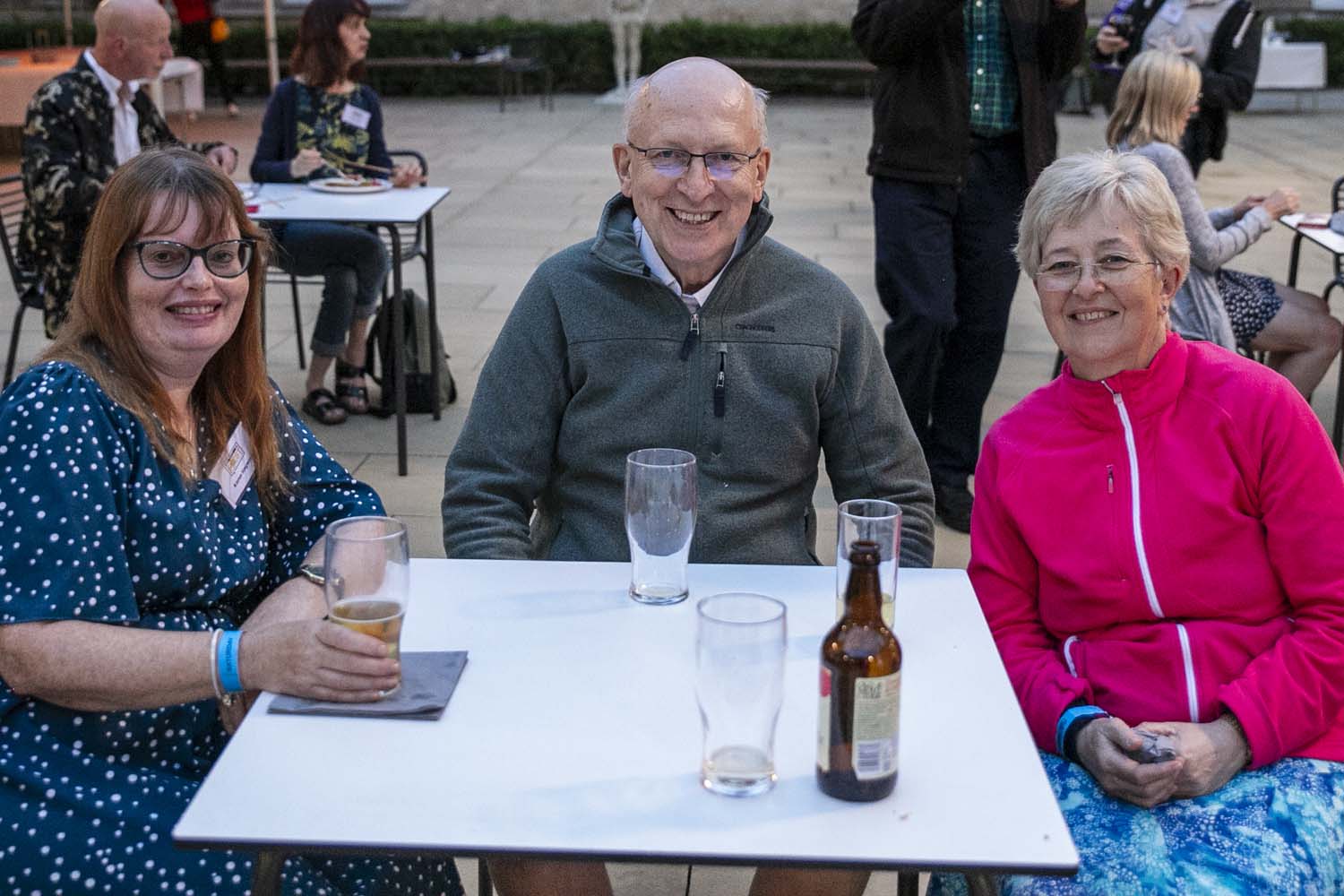 BBQ table three people