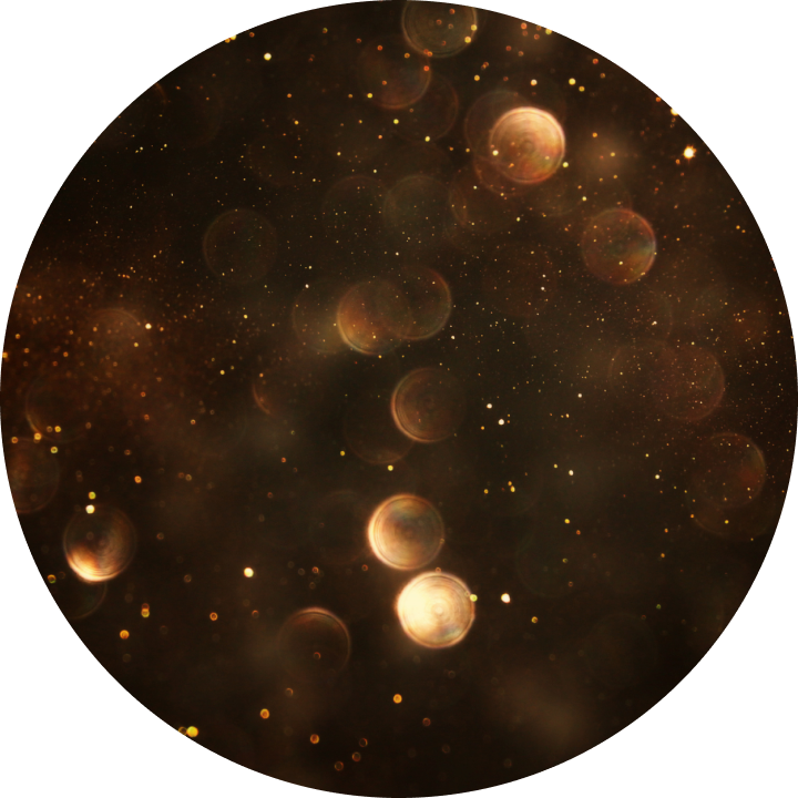 A circular picture with a lot of lights in it.