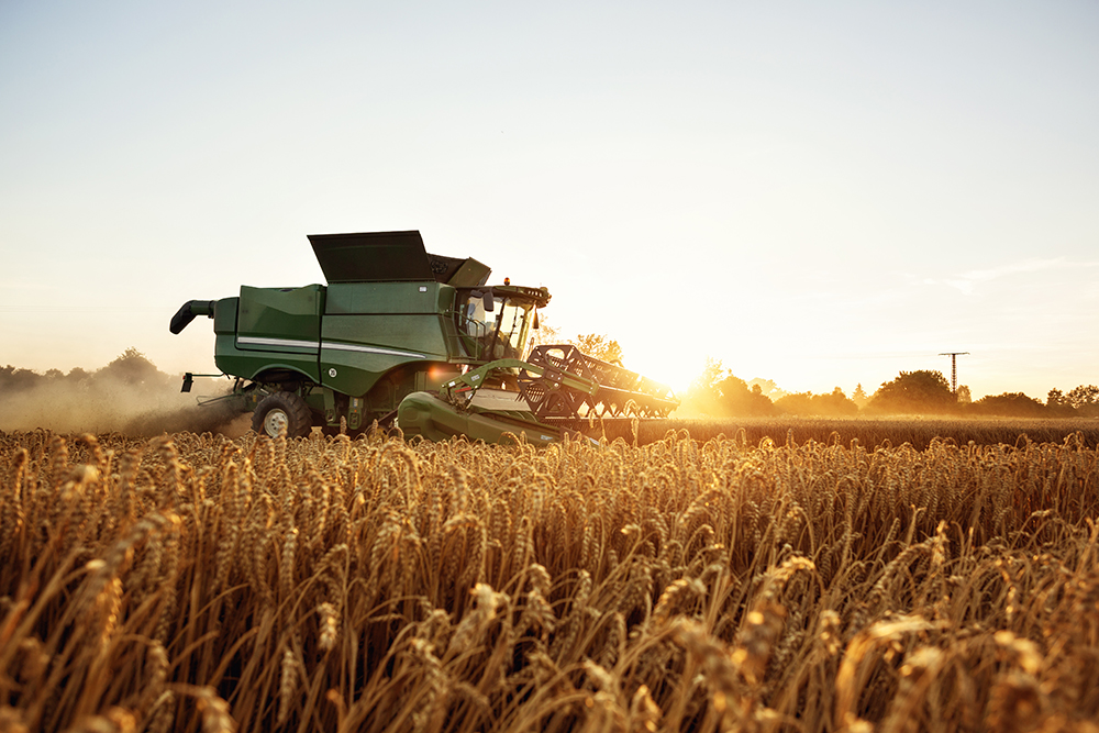 Farm equipment in a field