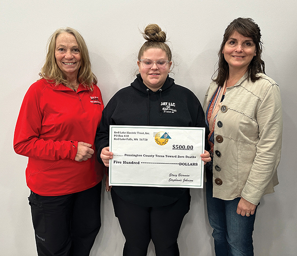 People from Red Lake Electric's community receiving a grant from Operation Round Up