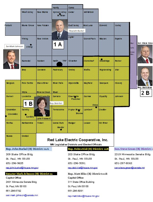 Red Lake Electric government district map