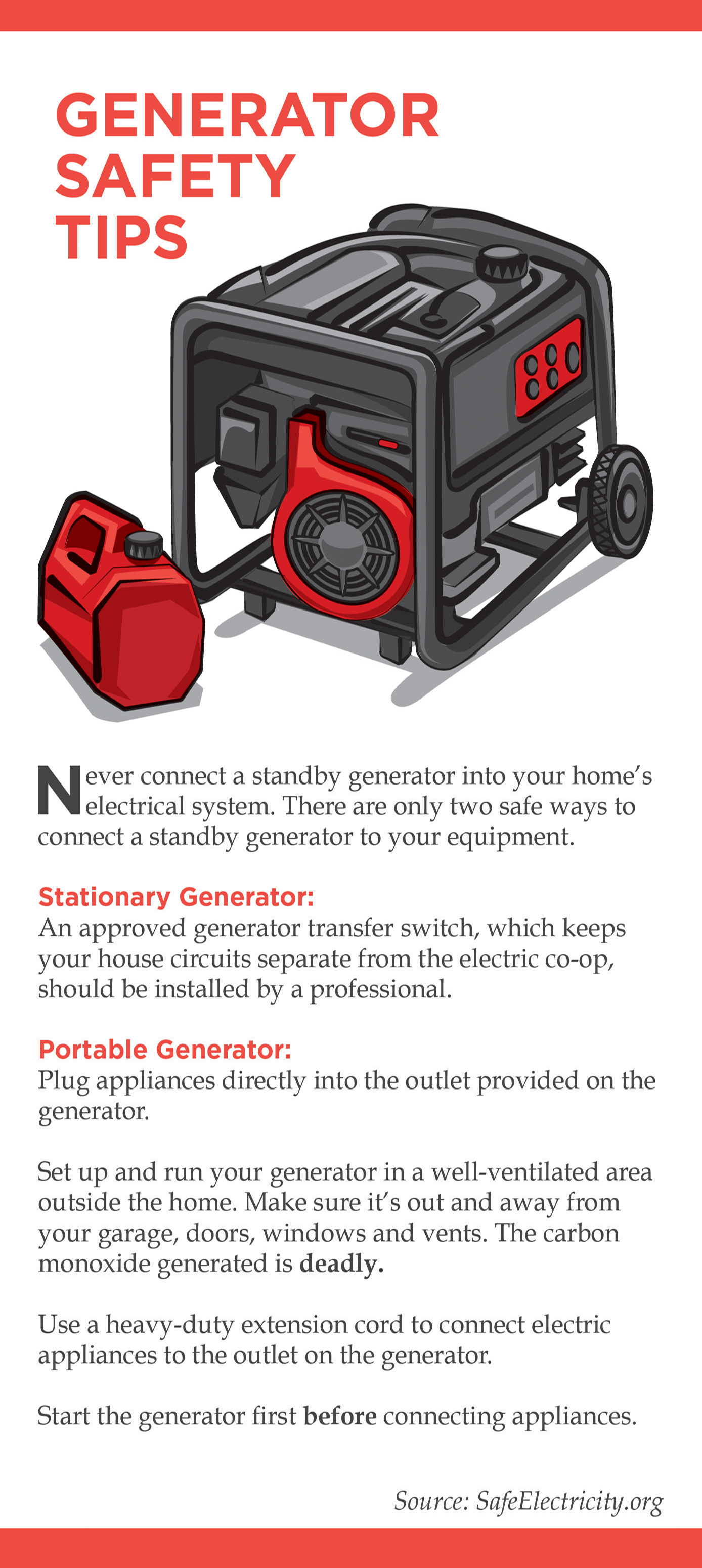 Generator safety graphic