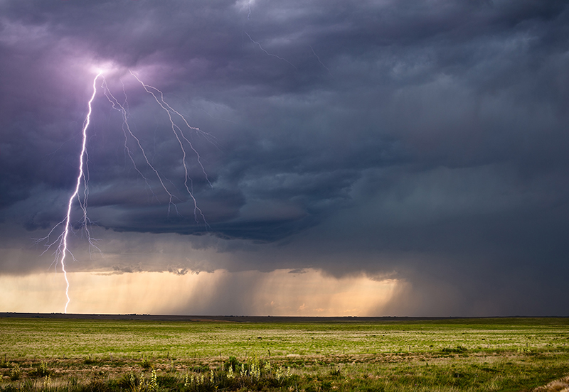 Lightning during a storm