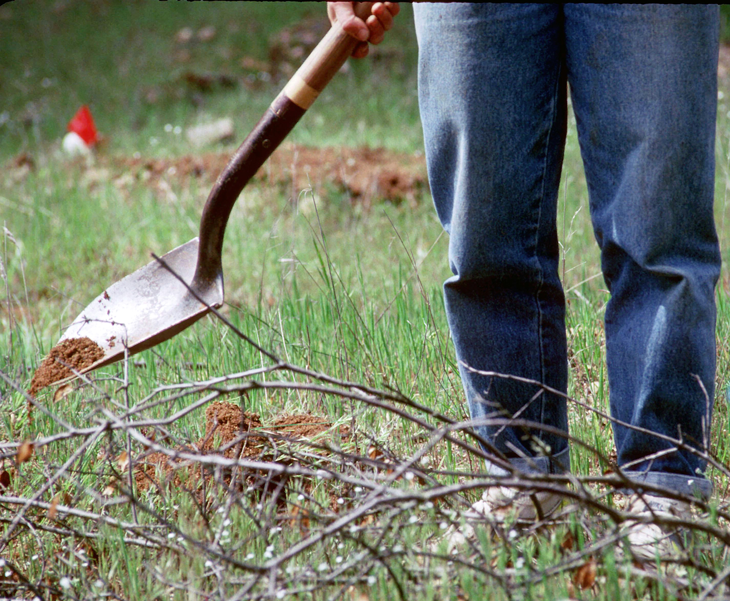 Person digging with a shovel