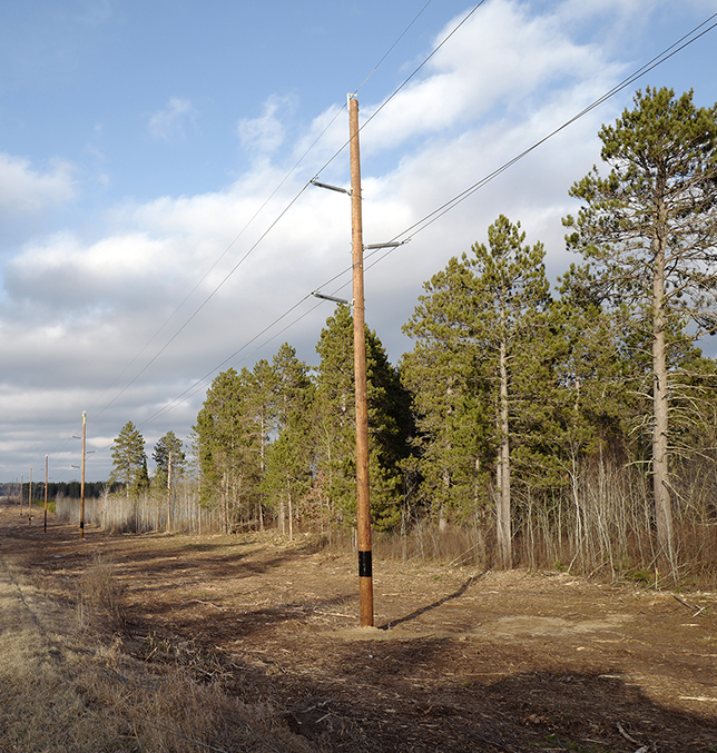 Right of way corridor on side of road